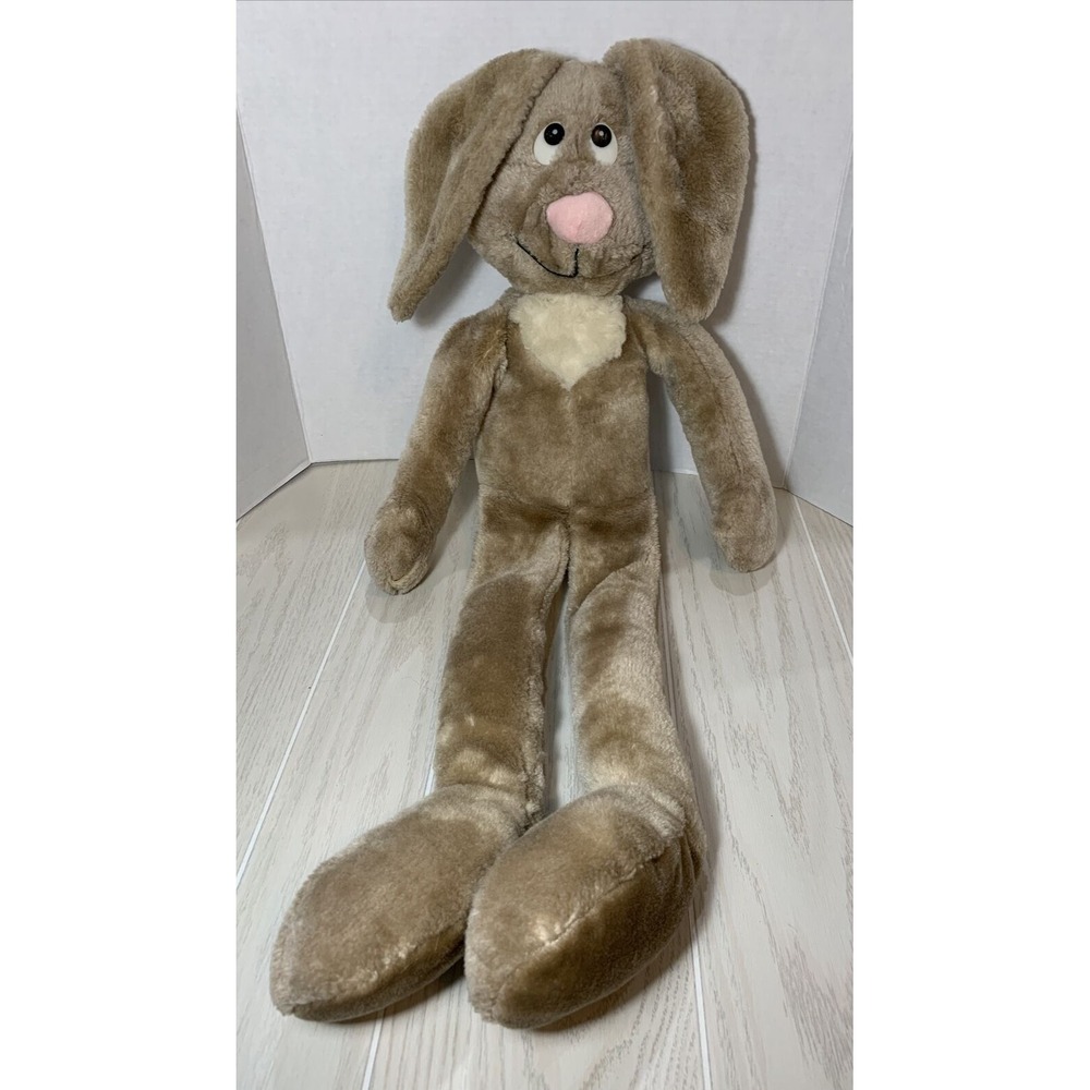 Wallace Berrie 32" plush brown bunny rabbit vintage long legs attaching hands